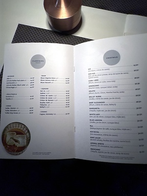 Menu Hôtel Novotel Tunis Mohamed V