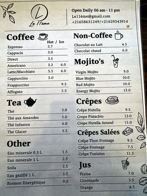 Menu Le 11ème